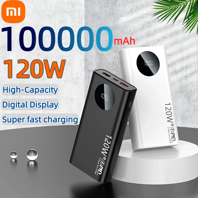 Xiaomi 120 Вт 100000 мАч Power Bank высокой емкости с быстрой зарядкой Powerbank Портативное зарядное устройство для iPhone Samsung Huawei 2025 Xiaomi 120 Вт 100000 мАч Power Bank высокой емкости с быстрой зарядкой Powerbank Портативное зарядное устройство для iPhone Samsung Huawei 2025