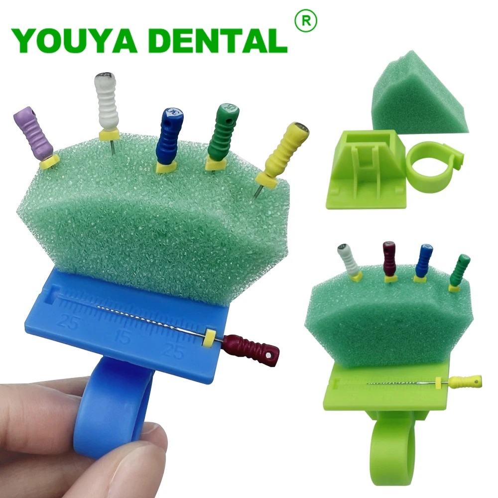 Dental Endo Stand Root Canal Cleaning Foam File Drills Block Holder Endodontic File Washing Box With Sponge Dentist Lab Products