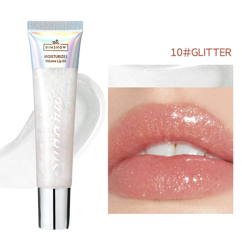 10 ألوان عالية لامعة ترطيب الشفاه العناية ملمع الشفاه مقاوم للماء ترطيب بريق الشفاه الصقيل لامع ممتلئ الشفاه ملمع الشفاه