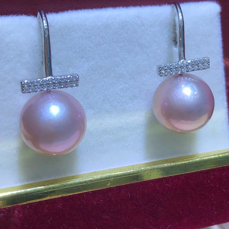 Wholesale S925 Sterling Silver Earrings Mount Findings Settings Base Mounting Parts Accessory for 10-14mm Pearls 5 pairs/lot