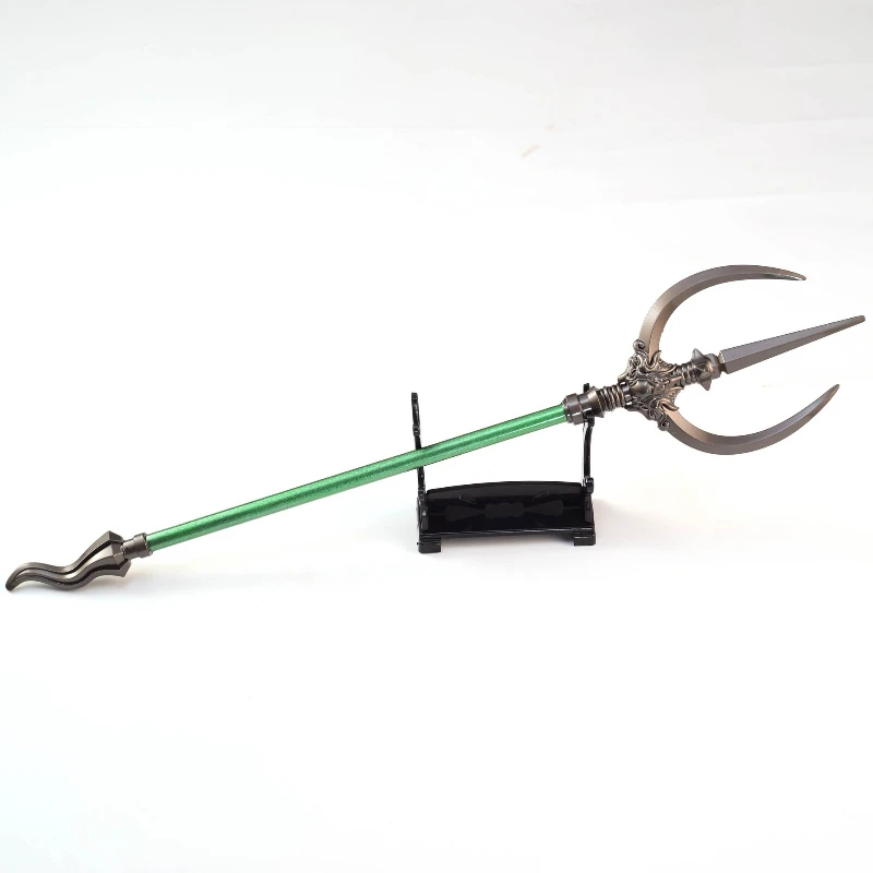 35cm/13.78in Black Myths Wukong Game Peripheral Weapon Model Yellow Wind Saint Three Strand Steel Fork Metal Ornament Collection