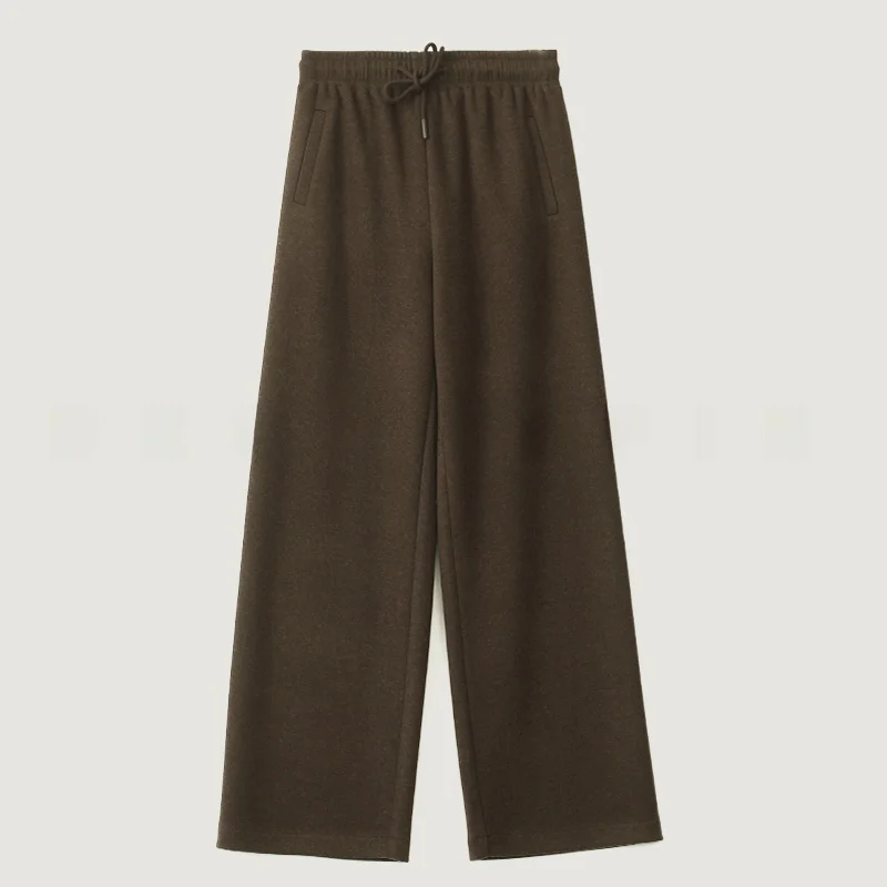 

Женские широкие брюки Dkchenpin с эластичным поясом, свободные прямые повседневные брюки, осенне-зимние, новые, универсальные, длинные