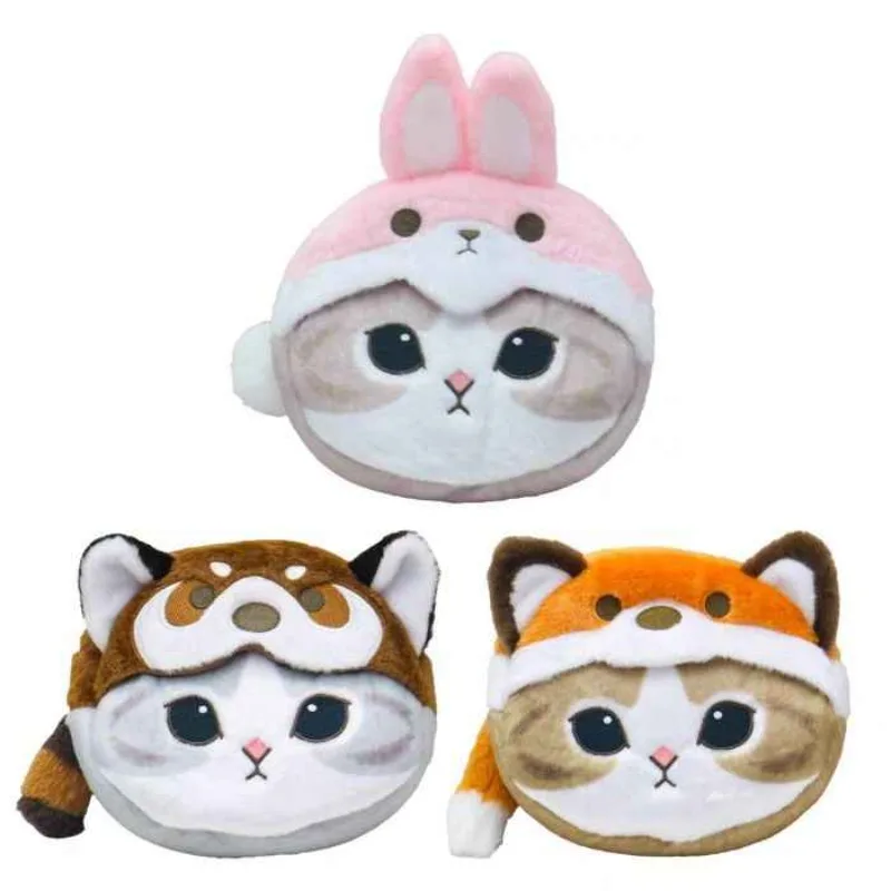 Kawaii mofusand cross-dressing floresta animal série bolsa de moedas de pelúcia dos desenhos animados bonito artigos diversos cabo de dados fone de ouvido saco de armazenamento presente