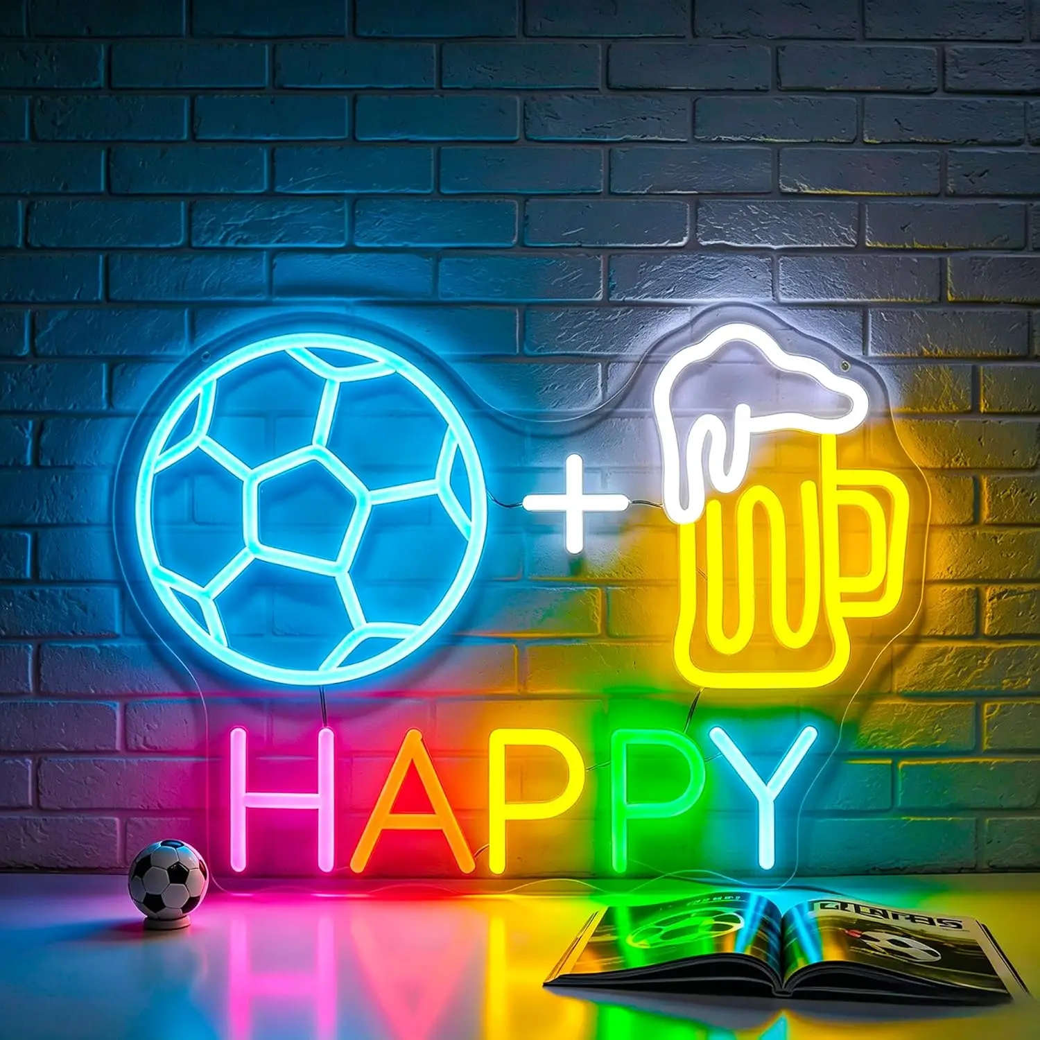 

Soccer Neon Sign USB Powered Football Led Light for Sport Club Bar Gaming Room Party Bedroom Decoration Fans Gift Art Wall Light