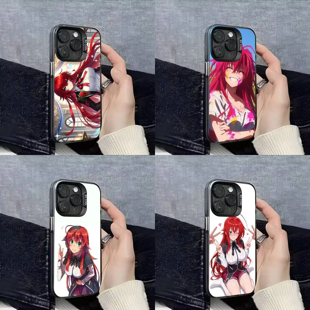 

R-Rias Gremory High School Phone Case For iPhone 16,15,14,13,12,11,Mini,Pro,E,SE4,XS,MAX Black Candy Matte Cover