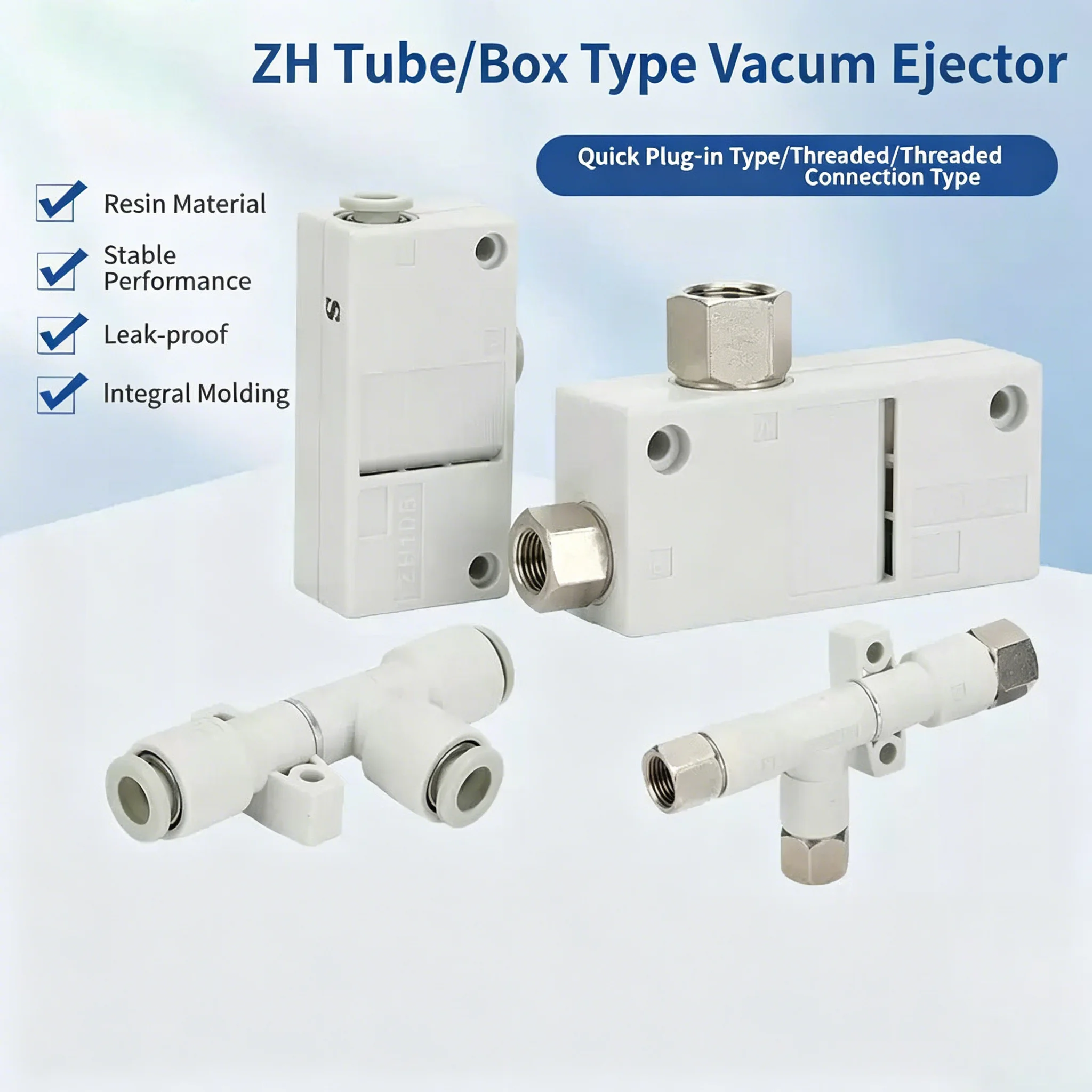 Pneumatic Pipeline Vacuum Generator Negative Pressure Generated By Compressed Air ZH07BS ZH10DS Box Type Vacuum Ejector