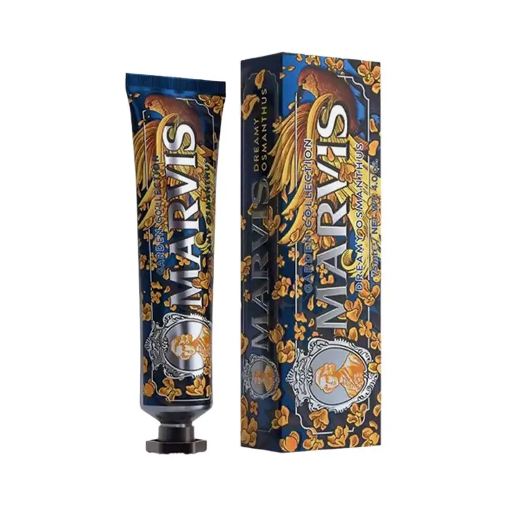 Marvis Whitening Mint Zahnpasta für Erwachsene, blumig, erfrischt den Atem, entfernt Rauchflecken, verhindert Karies und beseitigt Mundgeruch