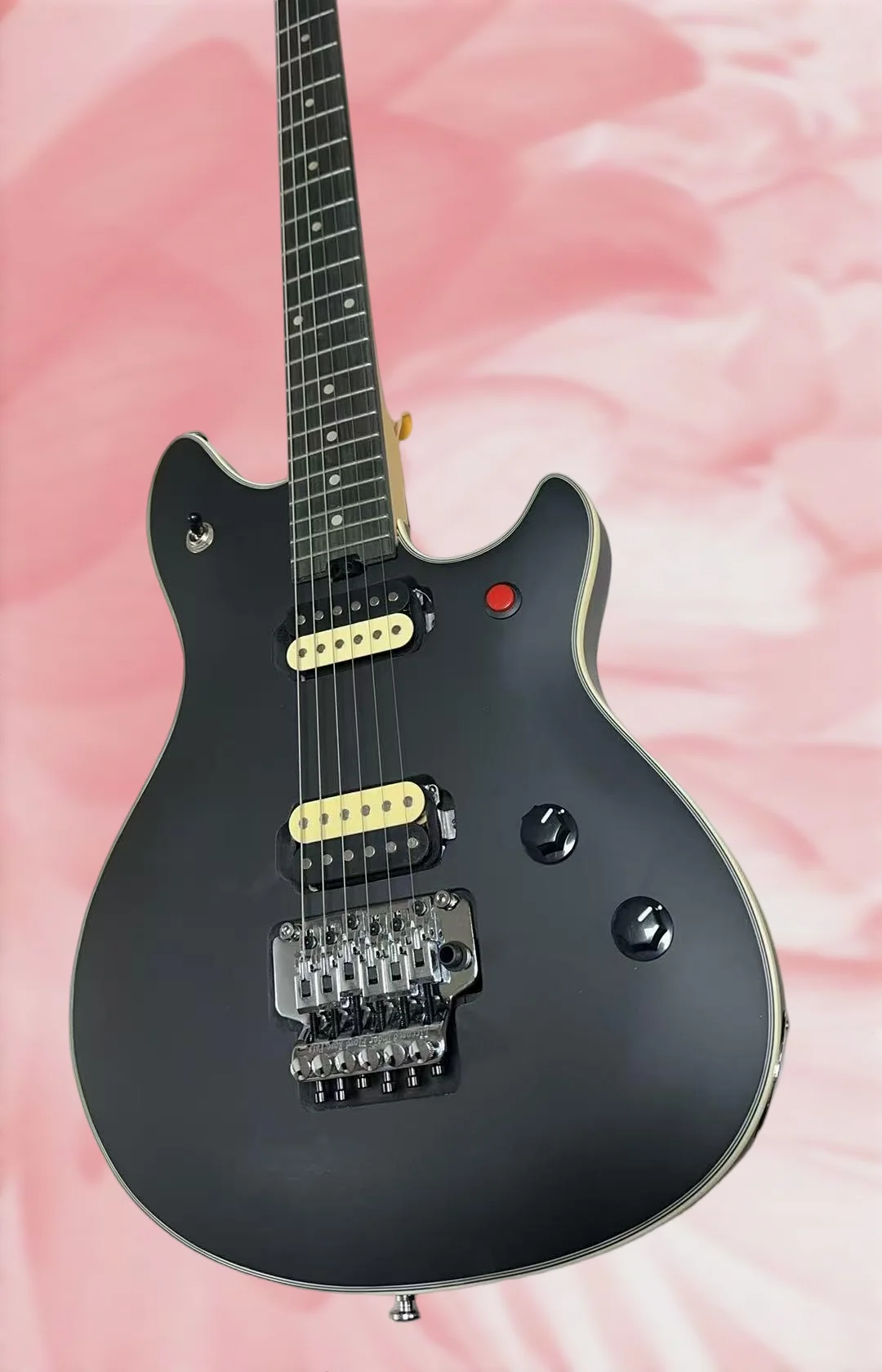 

2026 hot new high quality Special Stealth Matte black Floyd Rose Tremolo bridge guitar Red Knob