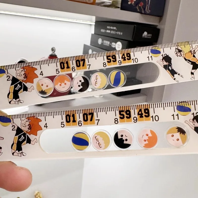 

Haikyuu!! Shoyo Hinata Tobio Kageyama Kozume Kenma Cosplay YoYo Ruler Student Stationery Set Ambitus Individuality Exquisite