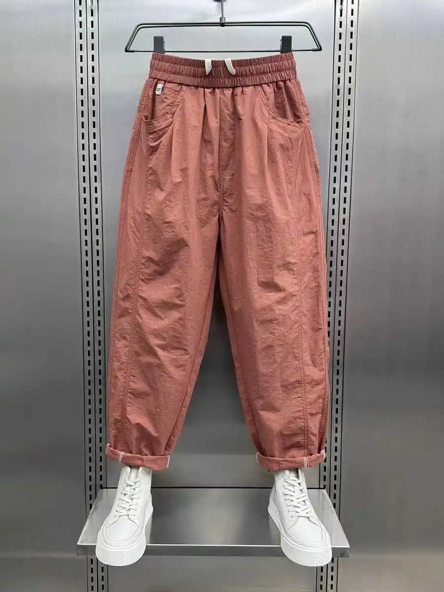 

New Men's Casual Sports Pants Harlan Loose Straight Leg Nine Points Trendy Color Versatile Spring Autumn Seasonal Wear