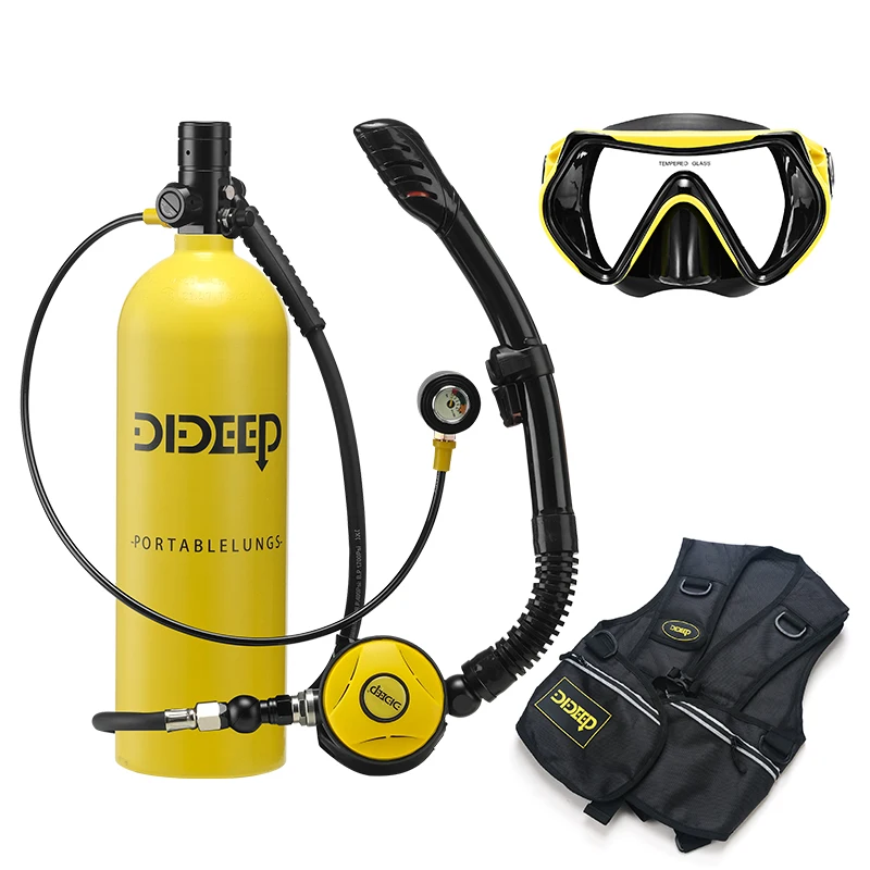 Mini 2LX5000PLUS Certified Scuba Diving Air Tank With High Pressure Goggles And Equipment Double Straps For Scuba Dive Boat