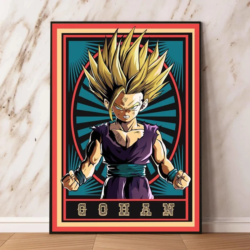 Pintura en lienzo de Dragon Ball Anime japonés, figuras de dibujos animados de Goku Z, carteles impresos, Mural, imágenes, arte de pared para el hogar, dormitorio, decorativo