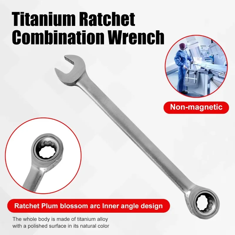 T100608 High Quality Titanium Ratchet Combinaison Wrench  Multifunctional Double End Wrench