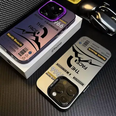 T-The North Cool Logo F-Face ins Phone Case For lMDColor Silver Shell For lPhone 17 16 e 15 14 13 12 11 Pro Max Plus
