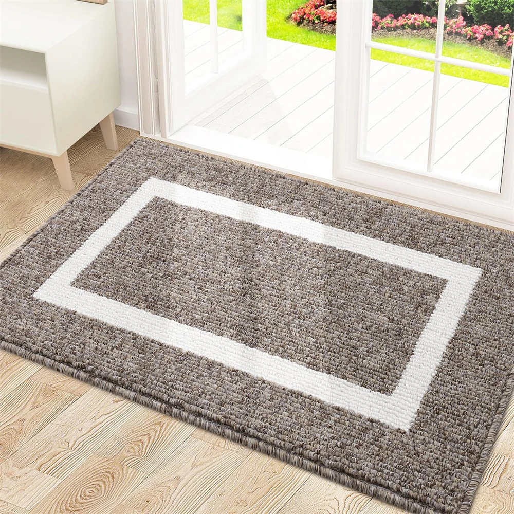 

Homaxy Indoor Door Mat Dirt Resistant Foot Mat Entrance Outdoor Soft Kitchen Carpet Non-Slip Floor Clean Foot Absorbent Bathroom