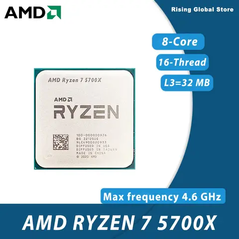 NEW AMD R7 5700X CPU Processor Ryzen 7 5700X Eight-Core sixteen-Thread 4.6 GHz 65W TDP L3=32M Socket AM4 but without cooler