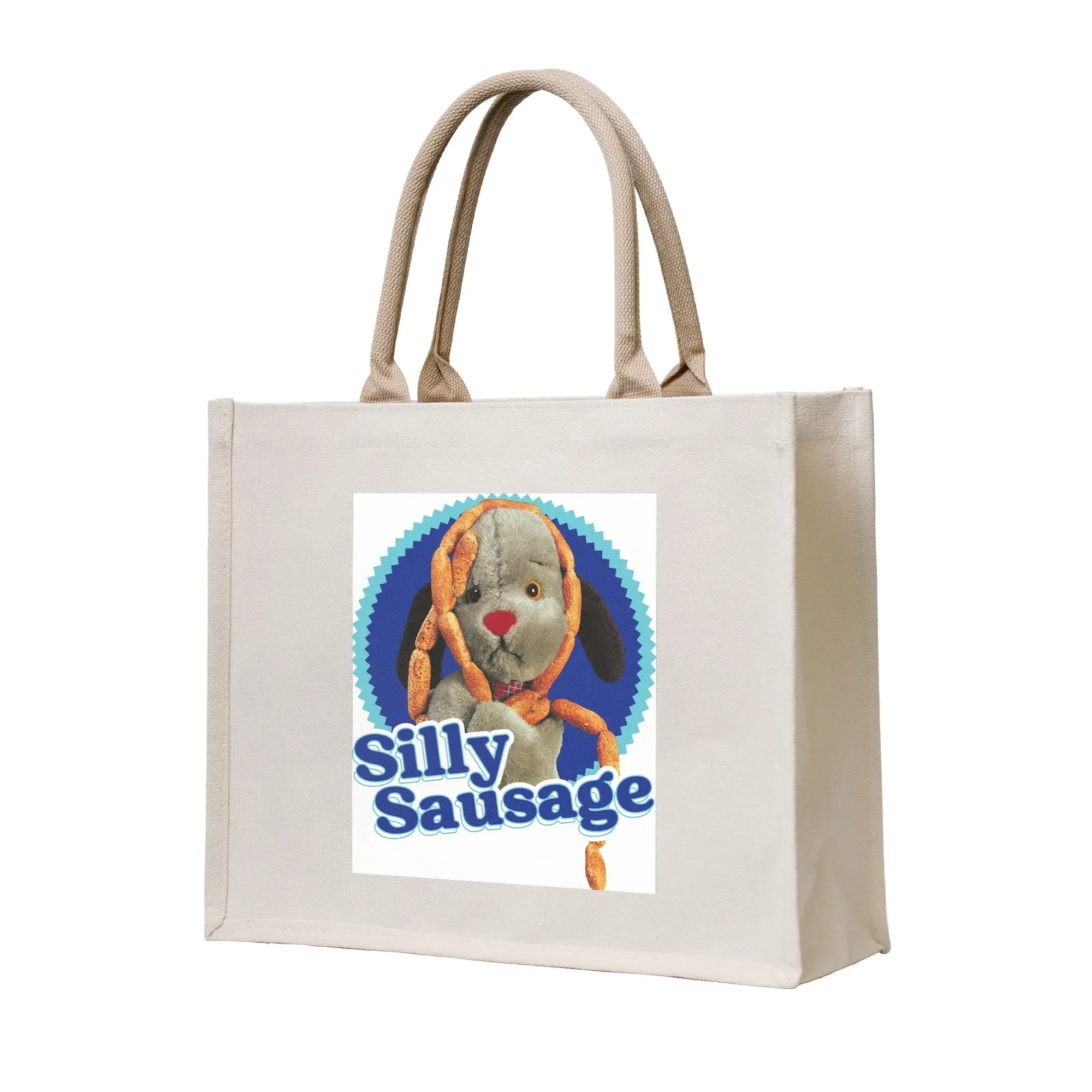 

Сумка-шоппер Sooty Sweep Silly Sausage из холщовой ткани, складная, для женщин, на плечо, дорожная сумка