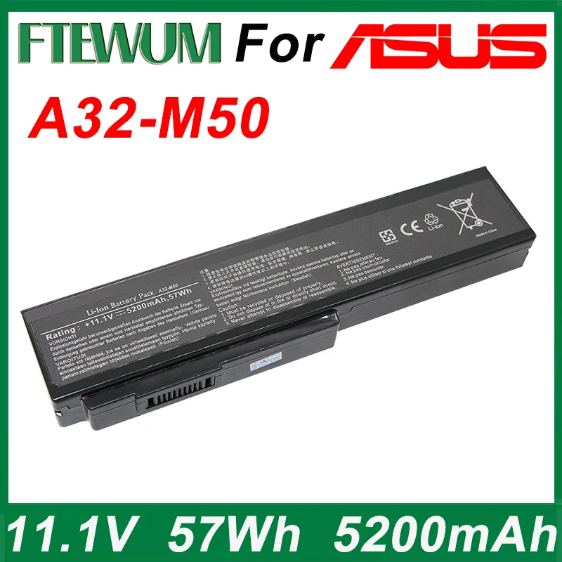 

A32-M50 11,1 V 57Wh 5200mAh Аккумулятор для ноутбука ASUS N61 N61J N61D N61V N61VG N61JA N61JV M50s N43S N43JF N43JQ N53 N53S N53SV