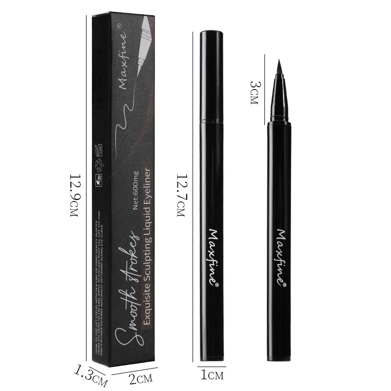 Maxfine Eyeliner liquido a 3 colori Texture liscia e sottile Impermeabile Asciugatura rapida Colorazione a lunga durata Cosmetici eyeliner popolari