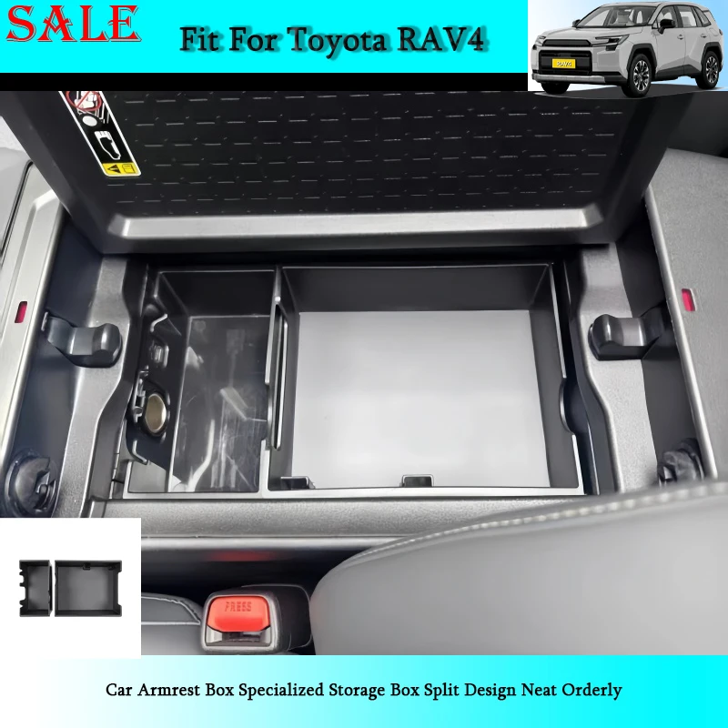 Fit for Toyota RAV4 2026 Car Armrest Box Specialized Storage Box Split Design Neat Orderly Car Interior Modification Accessories