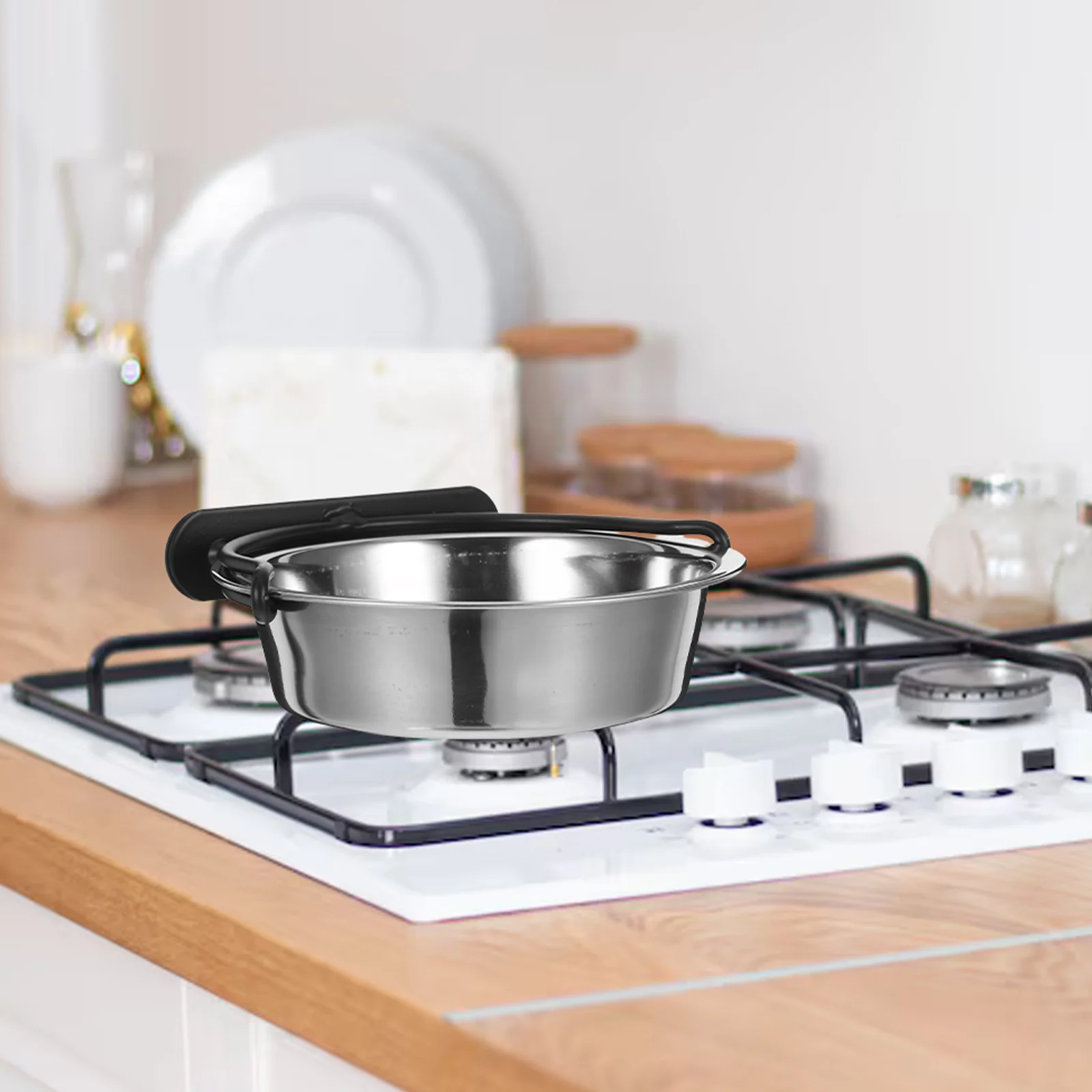 

Stainless Steel Bowl With Detachable Iron Clip Shatterproof Mixing Serving Bowl For Kitchen Cooking Salad Fruit