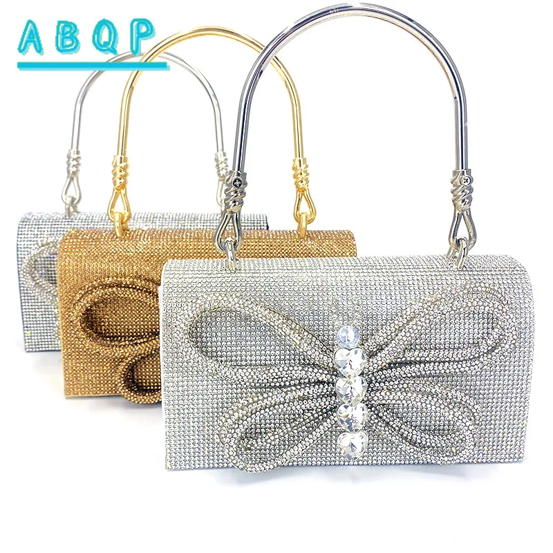 

ABQP New Women's Flash Diamond Handbag Luxury Brand Fashion Women's Diamond-encrusted Shoulder Bag Party Dinner Women's Bag