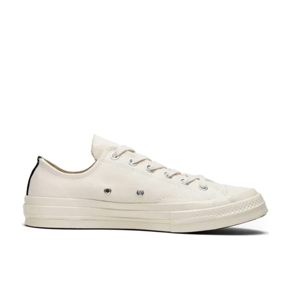 Converse White 1970s Chuck Taylor All Star X CDG Low Men's and Women's Canvas Shoes Comfortable Non-slip Casual Board Shoes