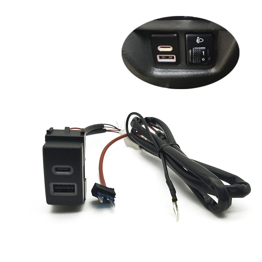 For Nissan SYLPHY TEANA PATROL Y62 12V/24V Quick Car Charger TYPE-C PD QC3.0 Charge USB Socket Adapter