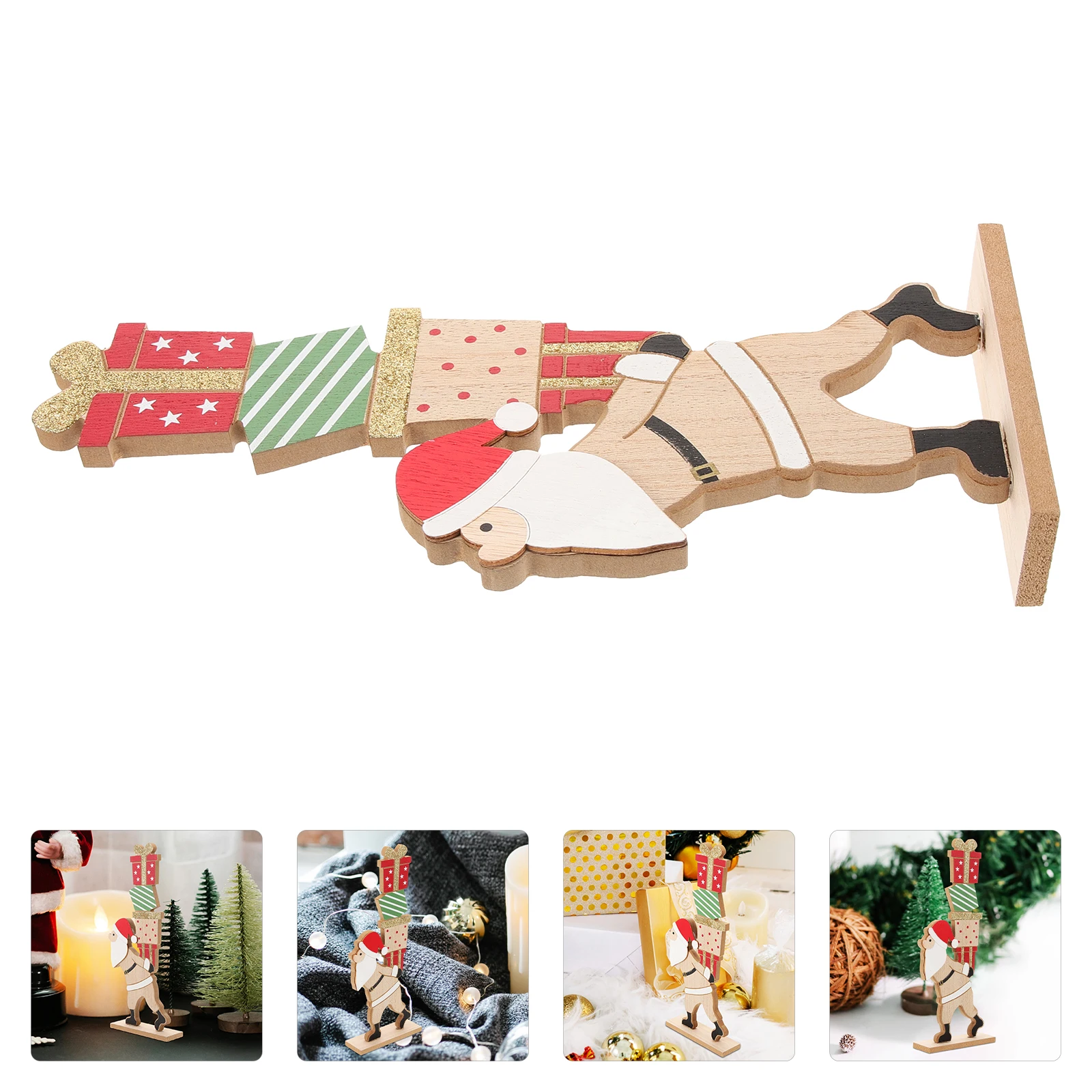 

Christmas Decorations Indoor Wooden Elderly Ornaments Dining Table Xmas Crafts Desktop