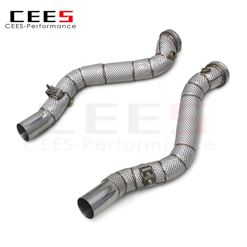 CEES Exhaust Downpipe Catalytic Converter for Maserati Quattroporte 3.0T 2013-2016 Catless Downpipe Without Catalyst