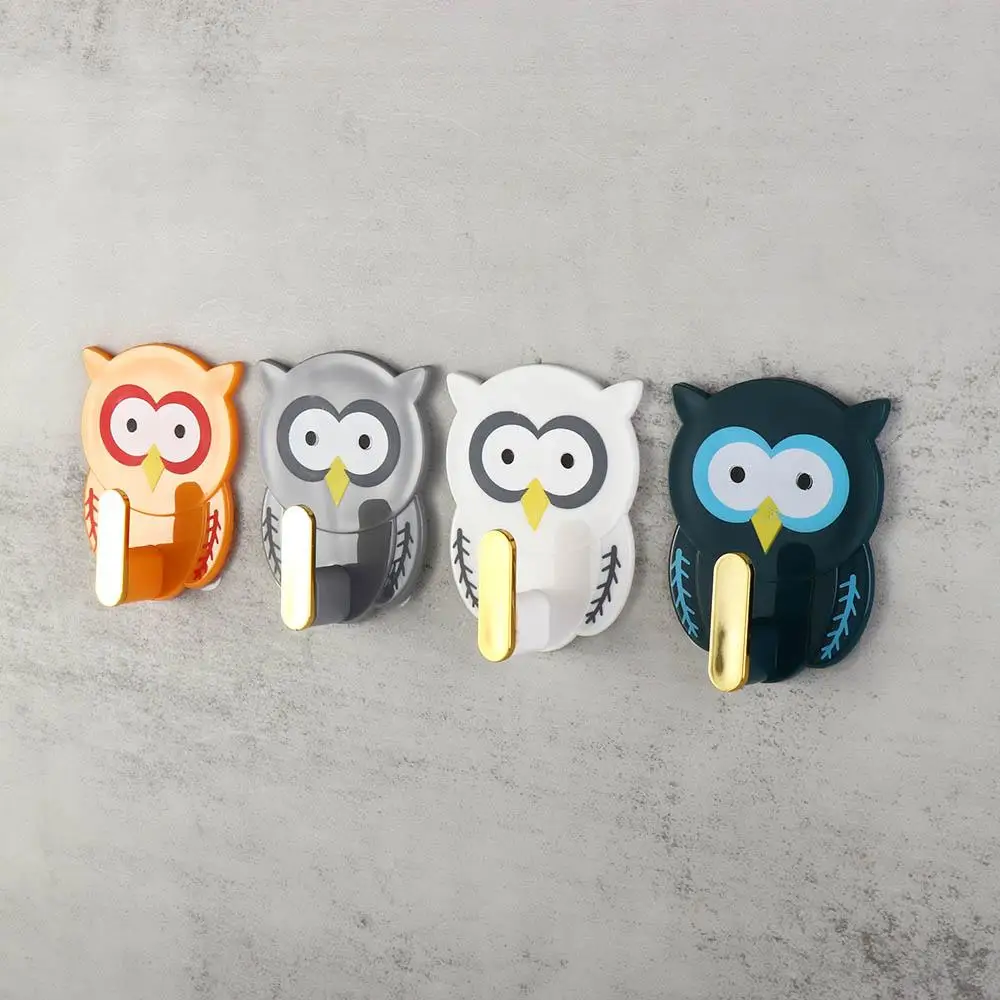 Owl Hook Free Punching Strong No Trace Wall Storage Sticky Hook Door Back Key Hanging Home Storage Accessories