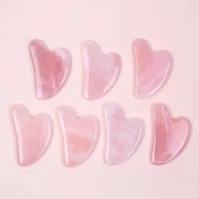 

Rose Quartz Gua Sha Tool Natural Crystal Heart-shape Face Massage Beauty Product Skin Care Lift and tighten Guasha