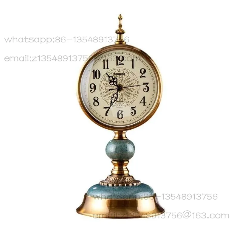 Living room retro home clock table clock ornament European creative home bedroom bedside table clock decoration