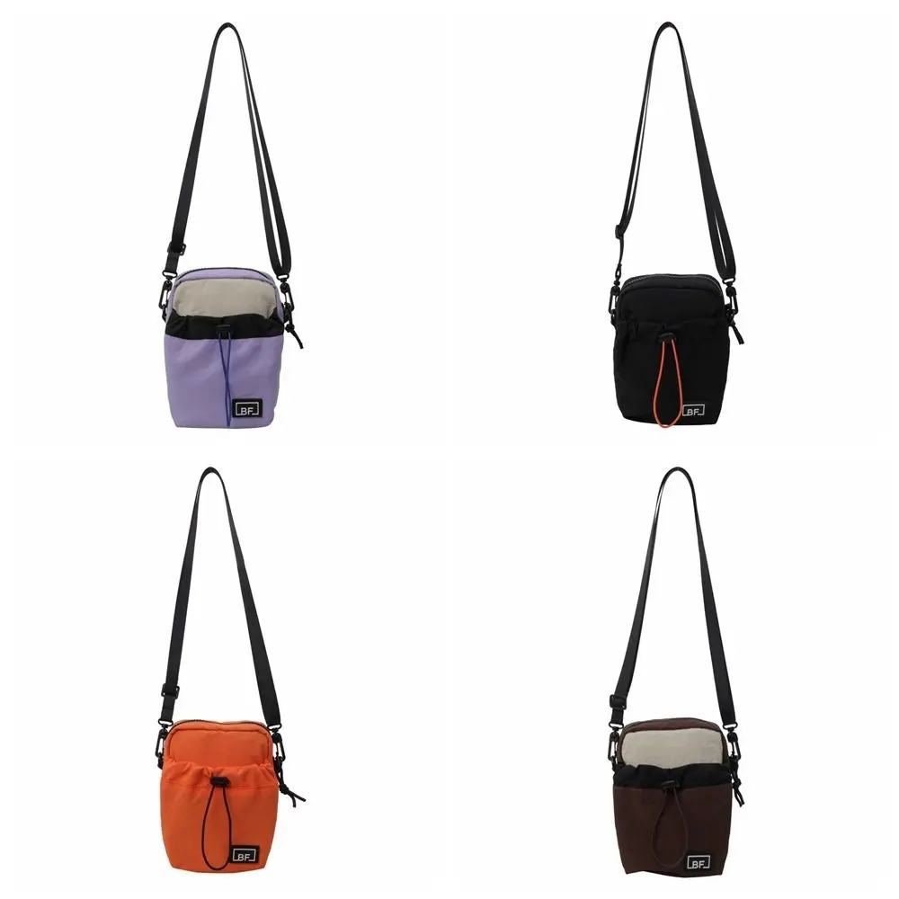 Adjustable Strap Canvas Shoulder Bag Zipper Korean Style Mini Casual Crossbody Bag Mobile Phone Bag Solid Color