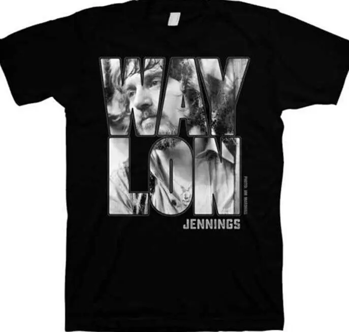 

Vintage Waylon Jennings Portrait Adult Mens Country Music T Shirts