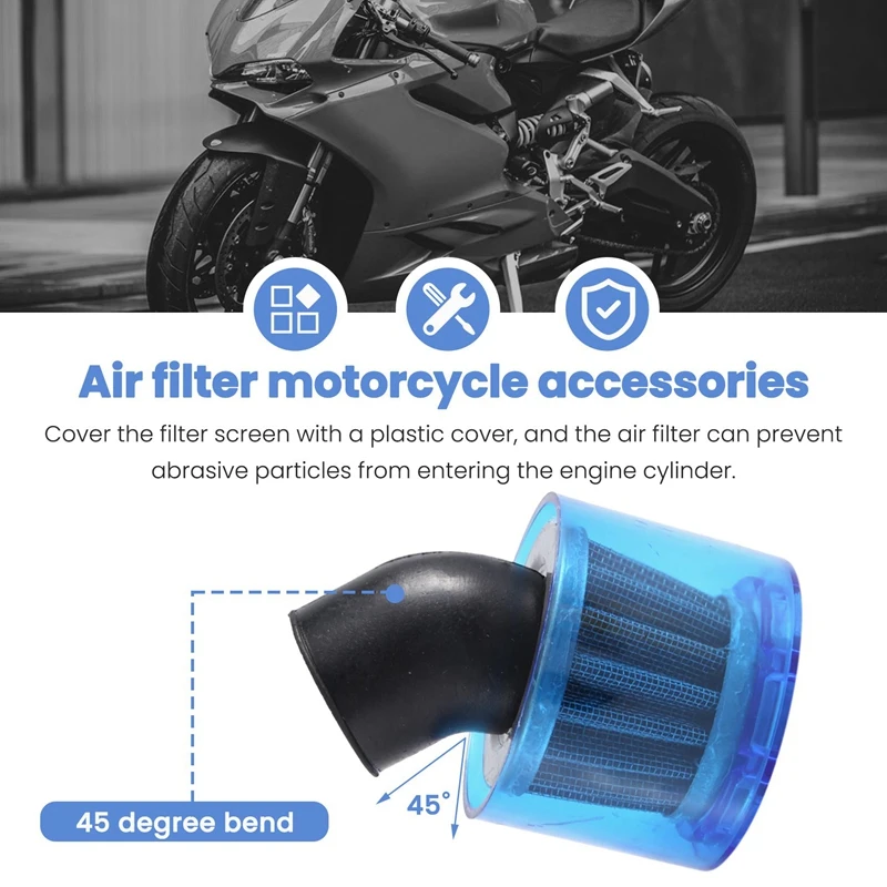 35Mm Air Filter Cleaner 45 Degree Bend Splash Proof Plastic Cover Waterproof Motorcycle 50Cc 110Cc 125Cc ATV Quad Scooter Go Kar