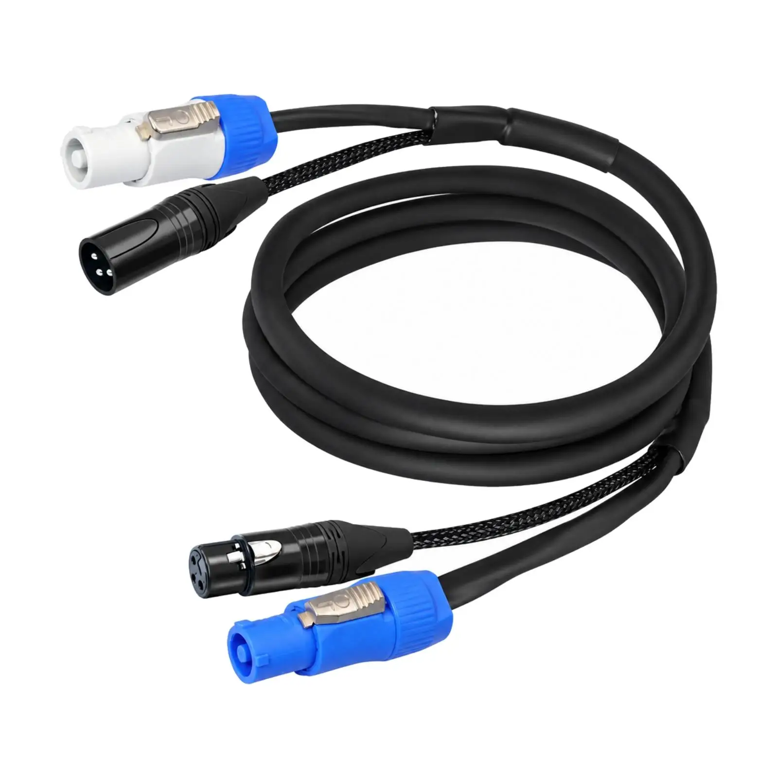 3-Pin XLR Conector Eléctrico Composite Cable PVC Jacket Conector Eléctrico DMX512 Combo Cable Interference-Resistant for Event