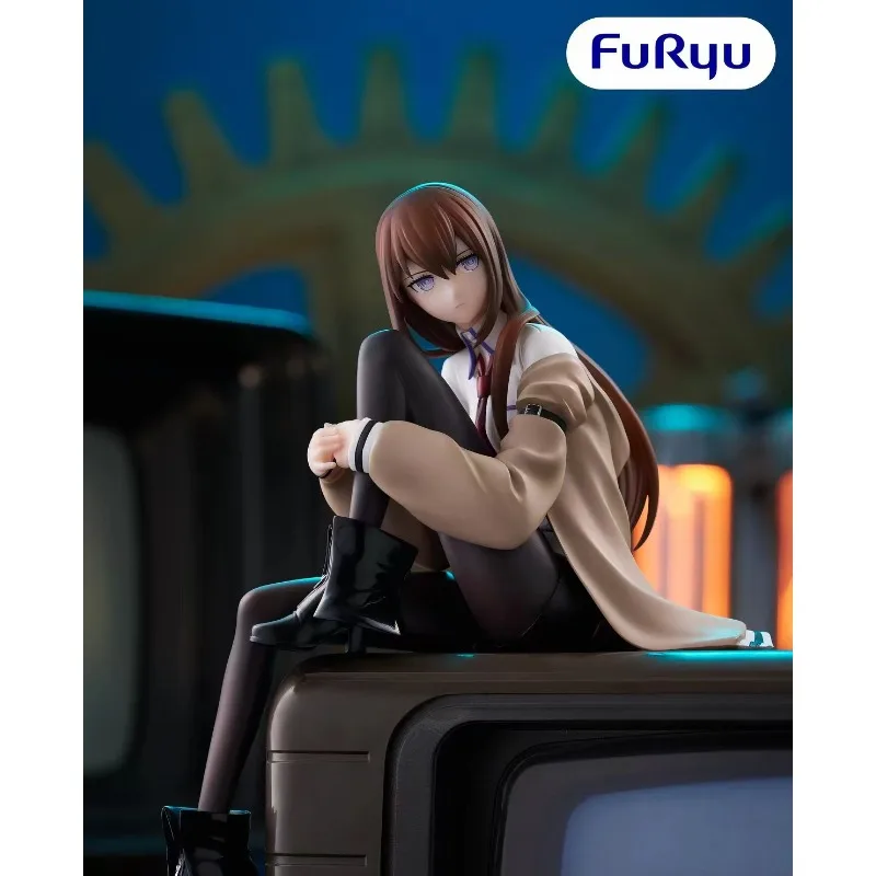 In Stock Original FuRyu Steins Gate Makise Kurisu Noodle Stopper PVC 14cm Anime Character Collectible Display Toy Collection