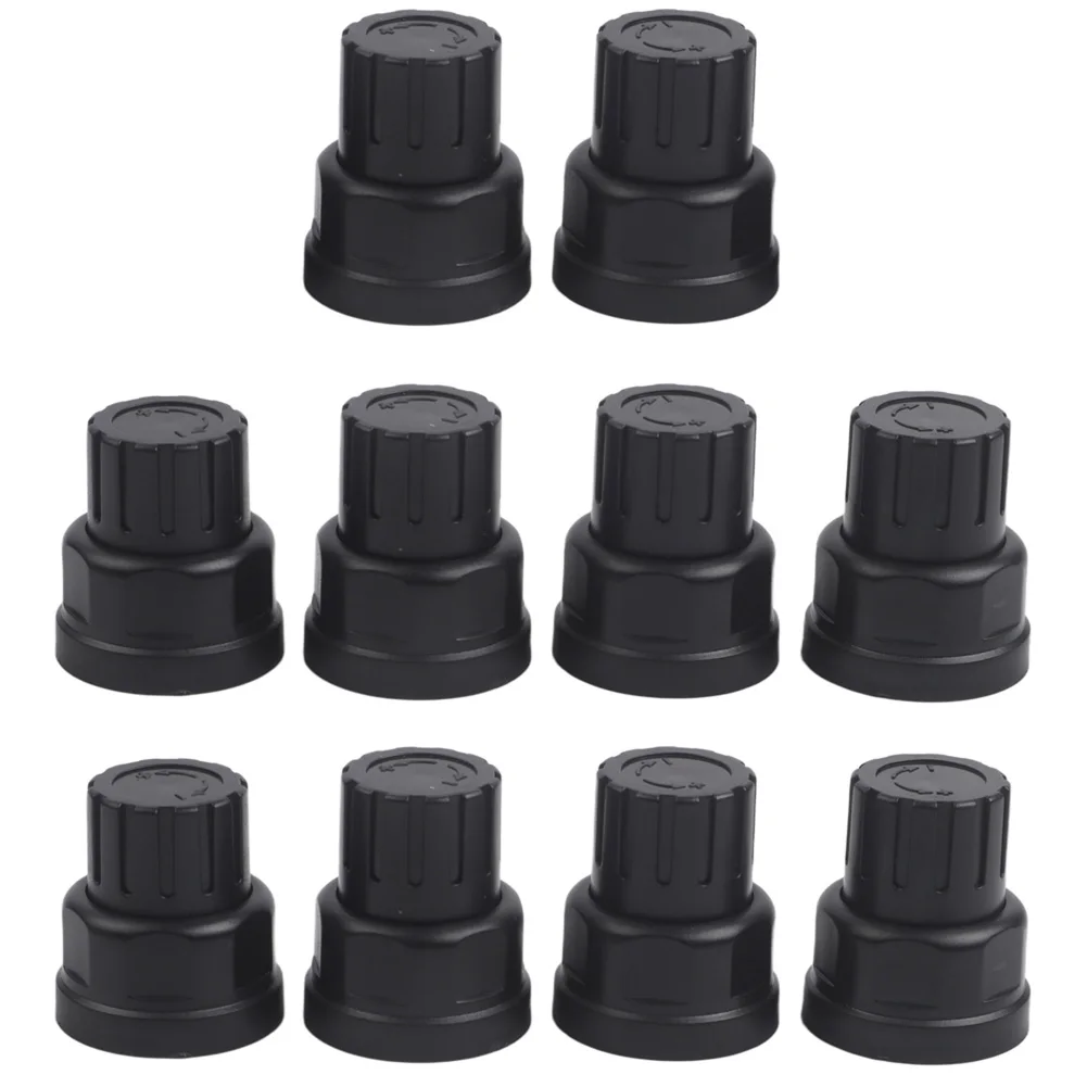 Black TRV Cap Pack 10pcs Plastic M30x1.5 for Thermostatic Radiator Valves Fits Standard 30mm x 1.5mm Threaded Valve Assemblies