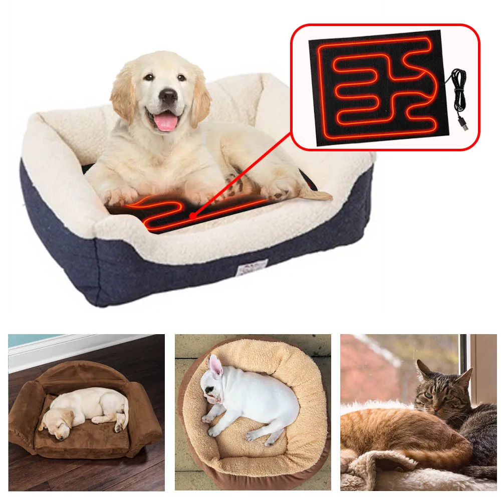 USB Heating Pad Pet Warming Sheet Heated Gasket Waterproof Reptile Heater Dog Cat Keep Warm Car Seat Heating Cushion Heat Seat