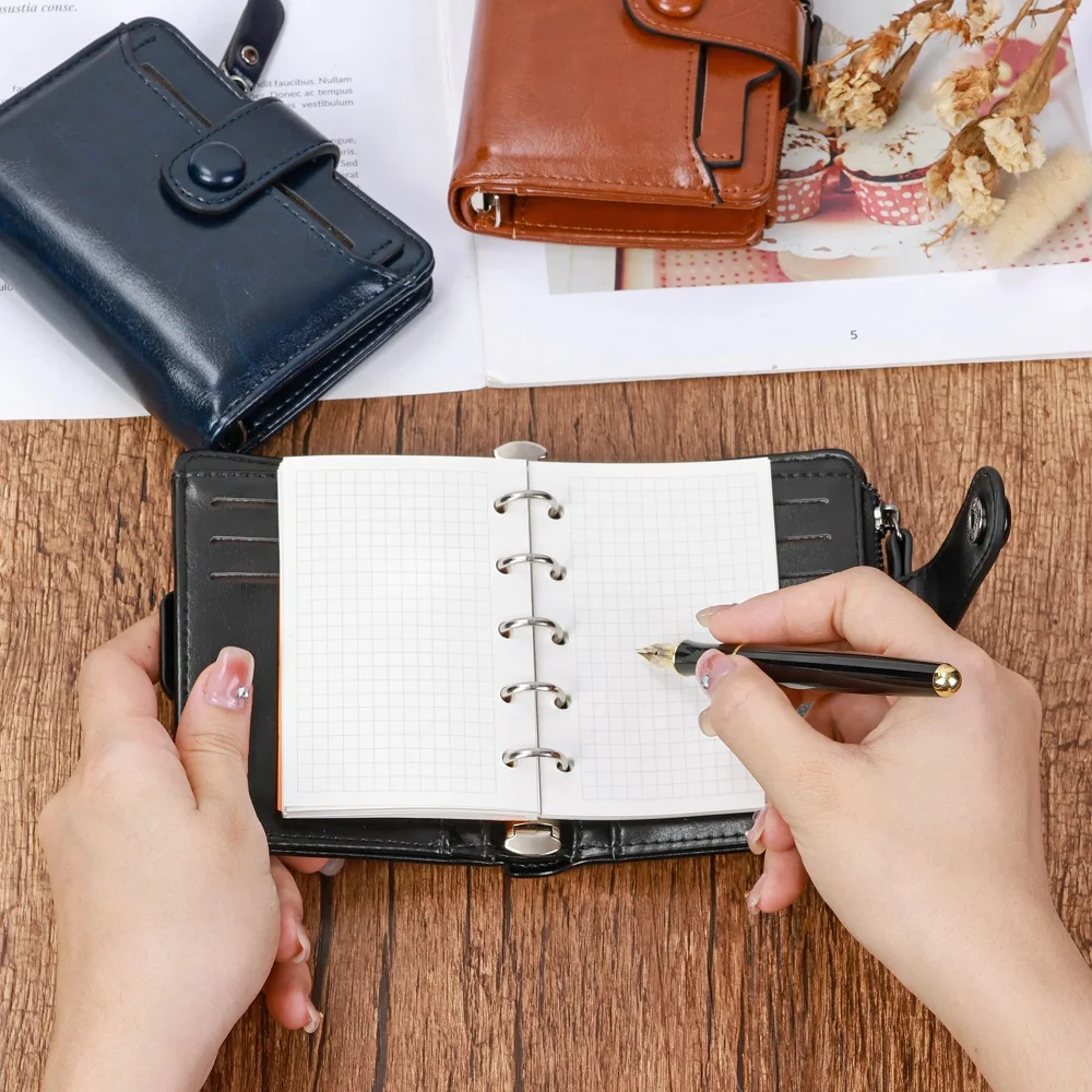 Wallet Turned Regular M5/A8 Size Rings Planner Mini Techo with 15 MM Rings Organizer Journey Diary  Portable notebook