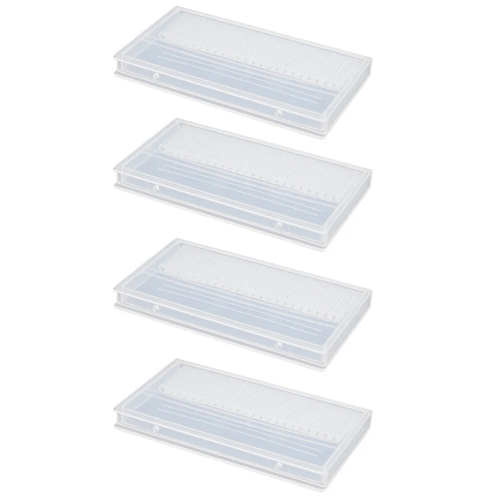 Boîte de rangement de forets à ongles, 4 pièces, boîte de rangement Portable pour manucure, tête de meulage, étui organisateur pour Salon, usage domestique, conteneur d'outils de polissage des ongles