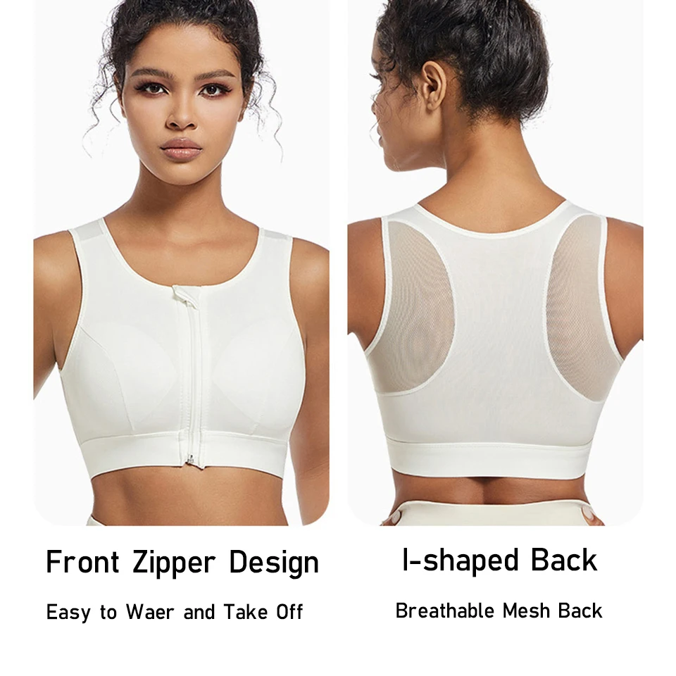 Sportovní podprsenka pro ženy s vysokou pevností, tlumící nárazy, nabíraný top, běžecký zip, bez ocelové konzoly, spodní prádlo, vesta na jógu - náhled 4