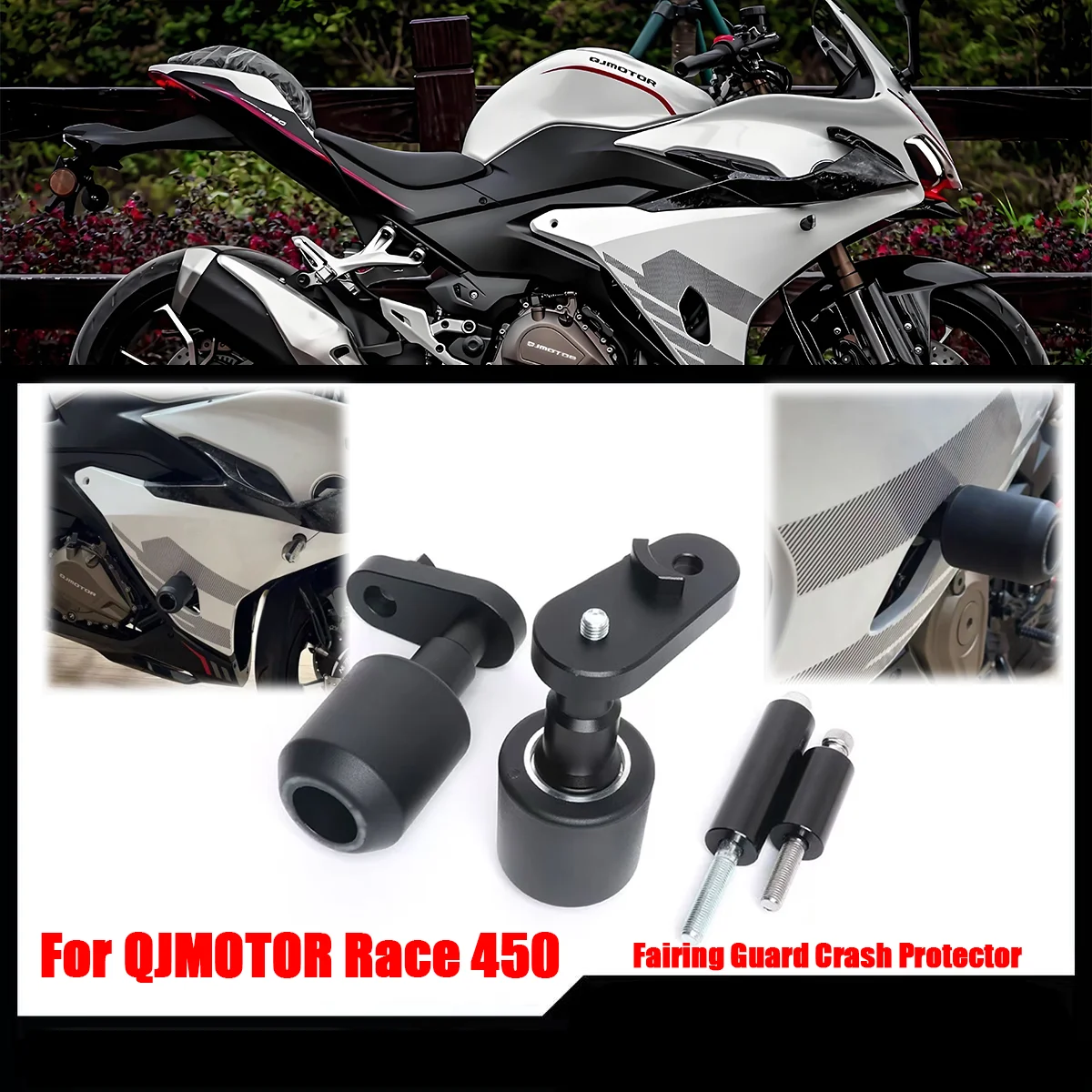 Motorcycle Falling Protection Frame Slider Fairing Guard Crash Protector For QJMOTOR Race 450