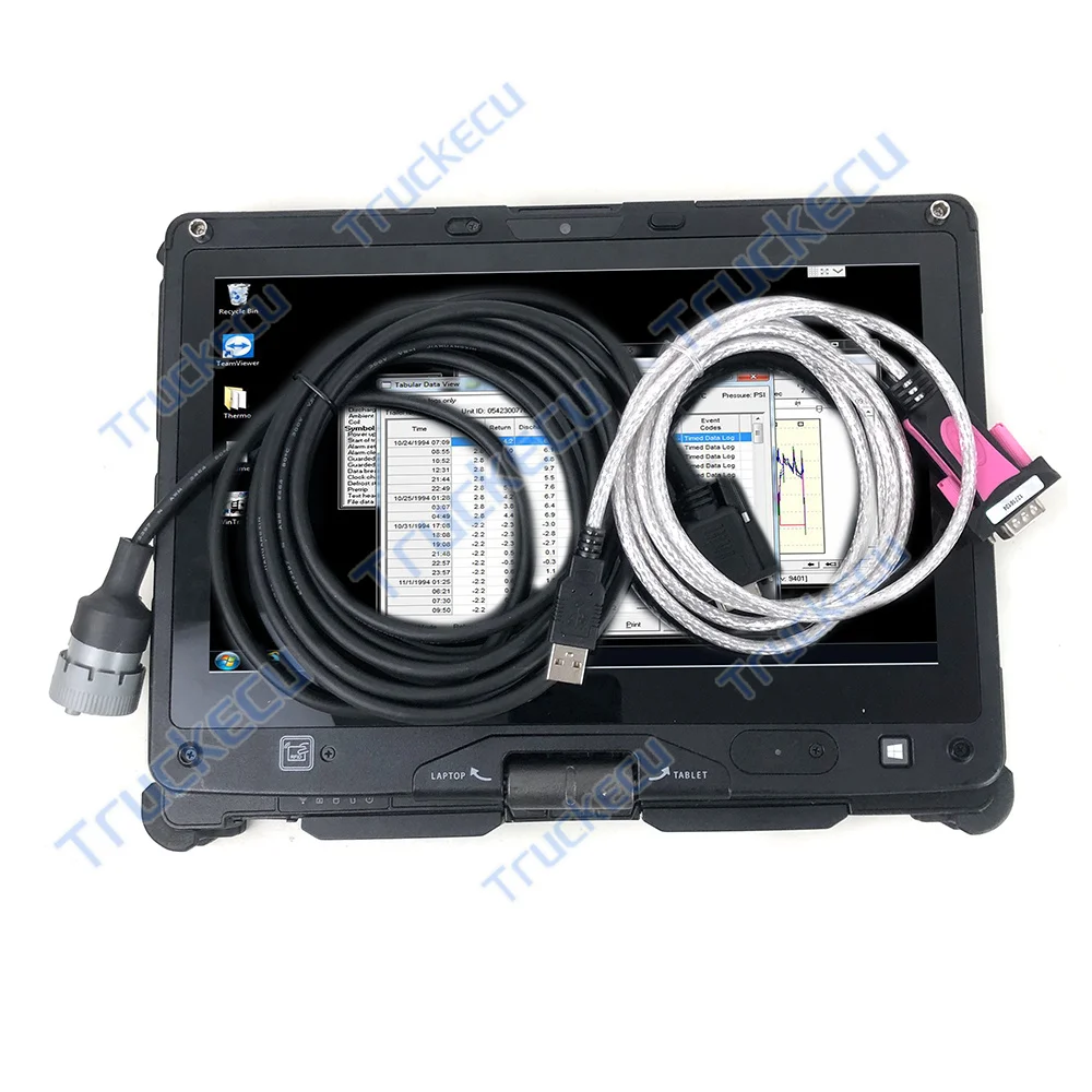 For Thermo King Forklift Truck Auto Trailer Diagnostic Cable Wintrac Software Equipment Tool with Getac V110 Laptop Full Set