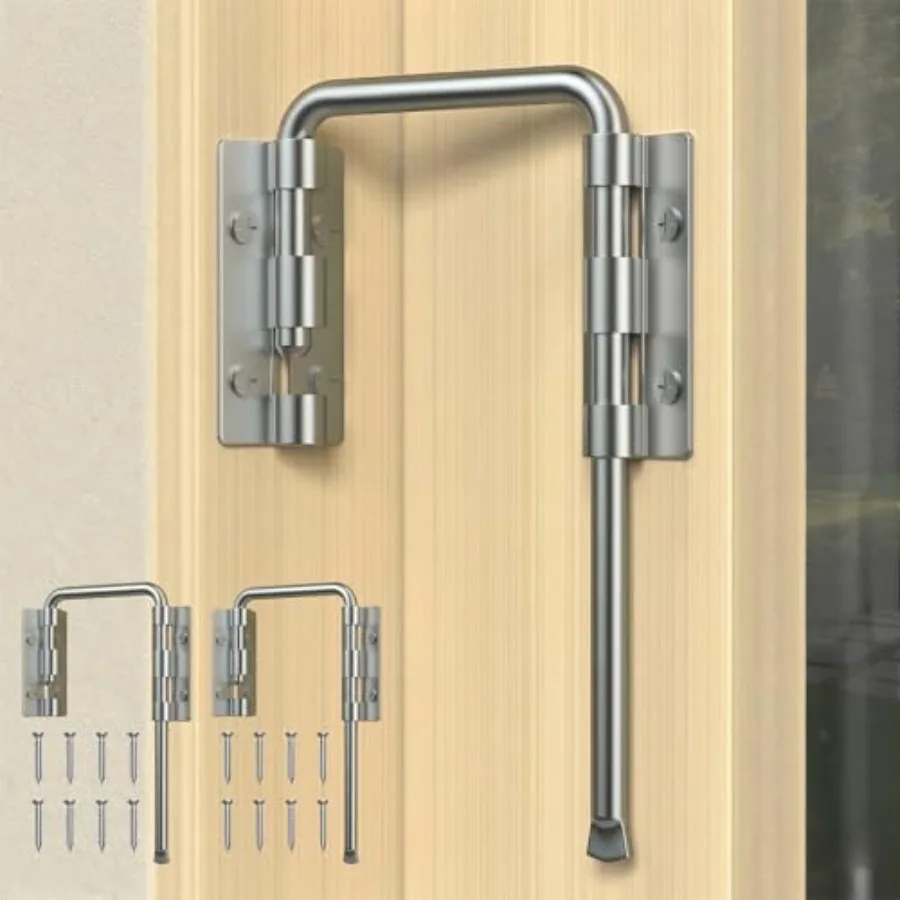 

Patio Sliding Door Loop Lock, U-Shaped Rotating Latch, 90°/ 180° Adjustable Door Lock for Uneven Surfaces, Child and Pet Safety