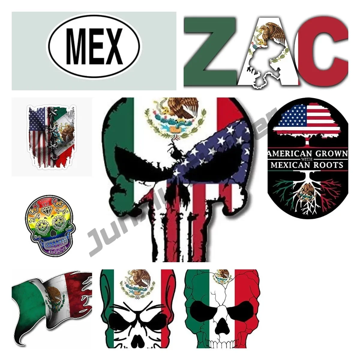 Personality Skull Mexico Sticker Car Truck Window Laptop Map Vinyl Bumper Estado Wall Decal