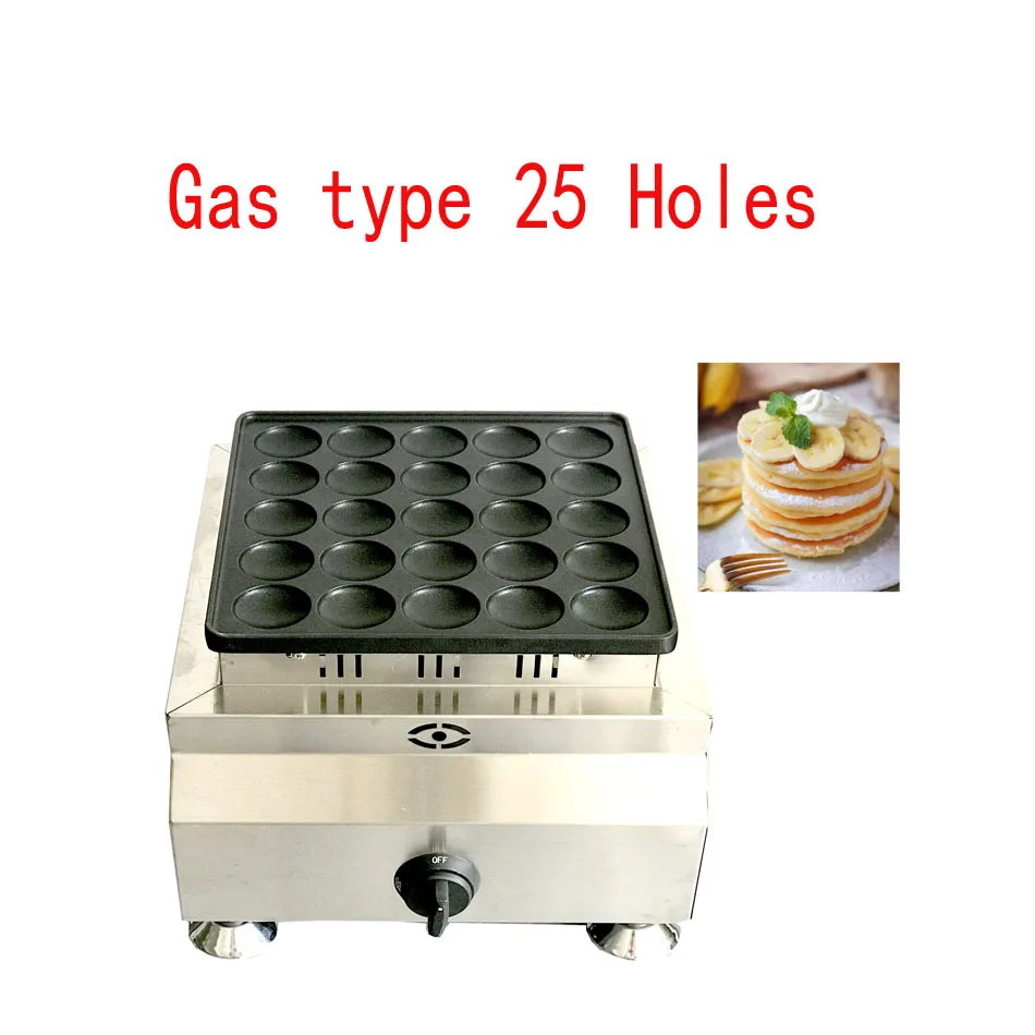 Máquina de Waffle Tipo Gás GLP, Mini Pancake Machine Grill, 100 50 25 Buracos
