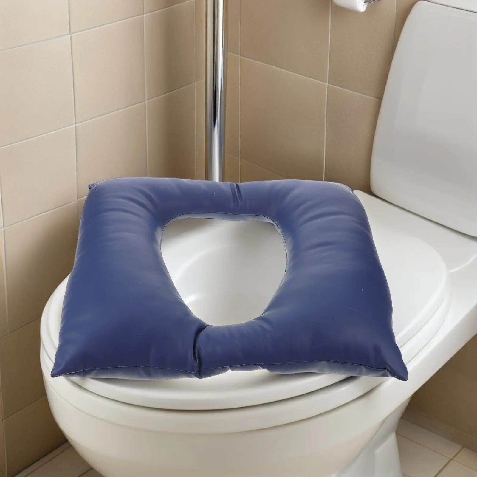 Padded Toilet Seat Riser for Seniors 16.1 X 16.1 Waterproof Thickened Cushion High-Density Sponge Raised Comfortable Support
