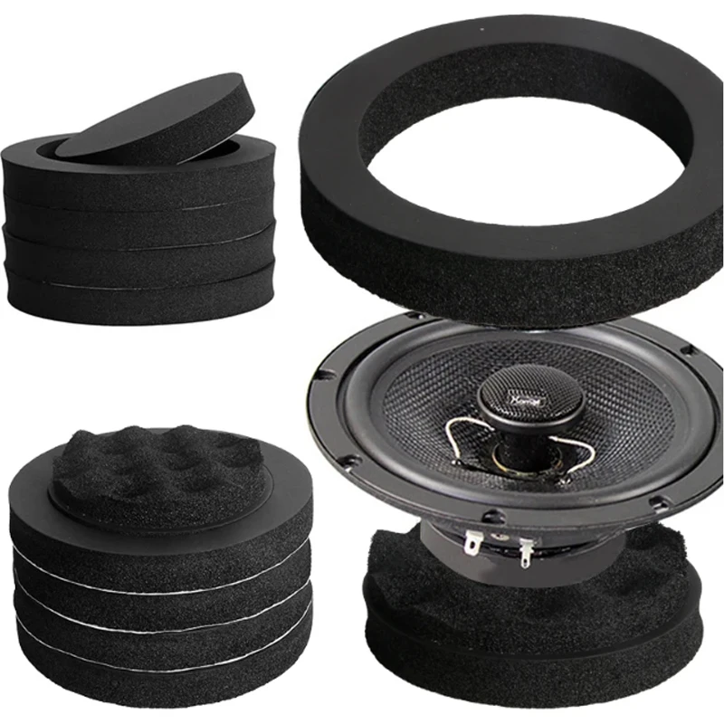 Car Speaker Acoustic Rings Slow Rebound Seals Cotton Bass Door Trims Loudspeaker Rings Car Interior Accessories Foam